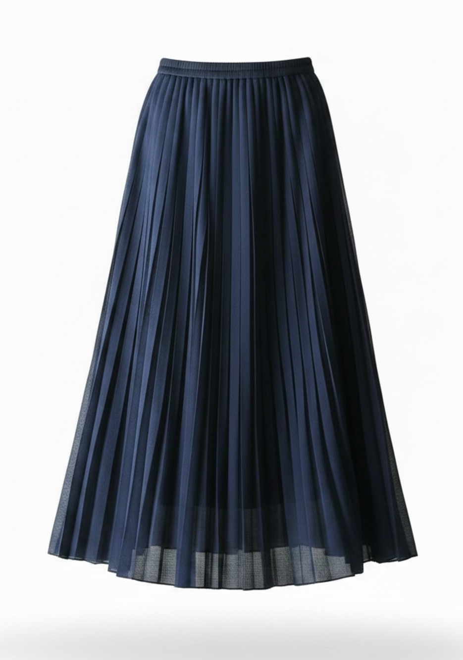 Uniqlo Women's Navy Blue Accordion Pleated Midi Skirt